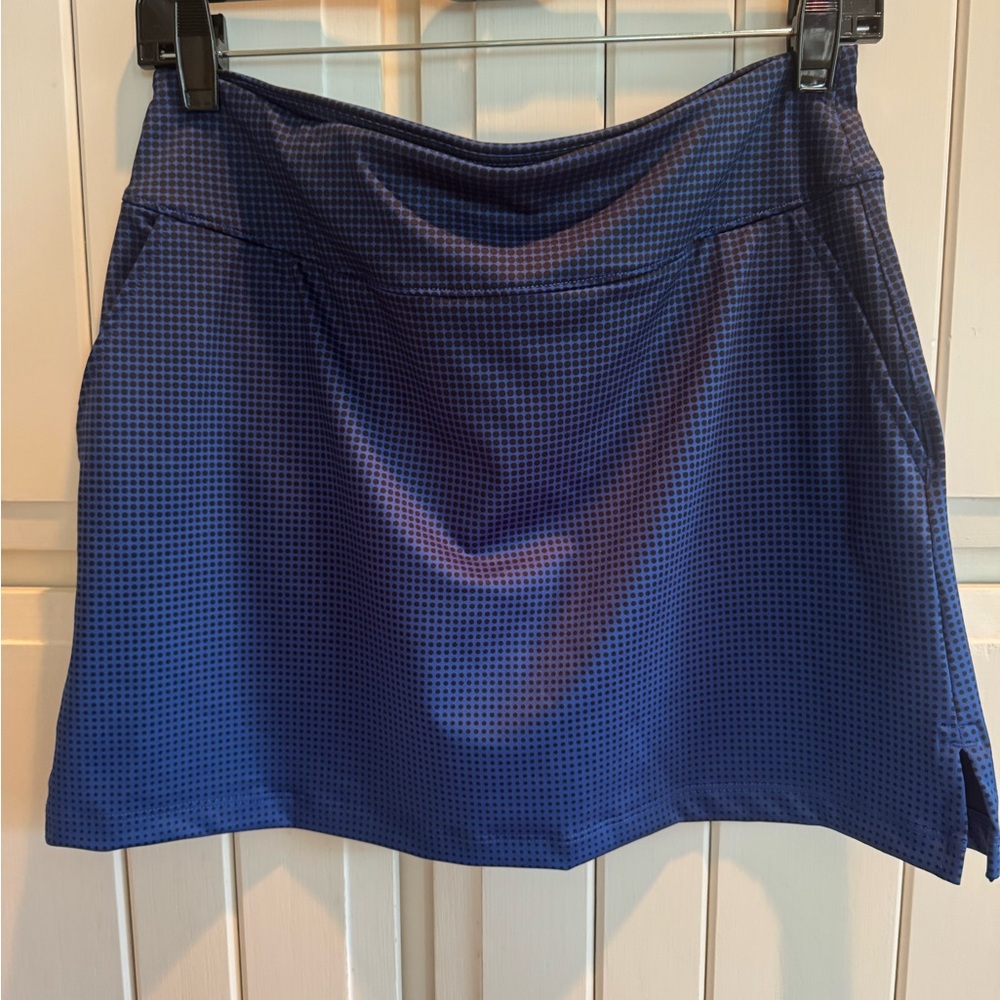 Vineyard Vines Navy Checkered A-Line Skirt